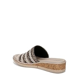 BZees Womens Breezy Slide Sandal Black Raffia 6 W