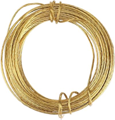 Mozeat Lens Brass Picture Hanging Wire 32.5 Feet 0.7mm Gold Braided
