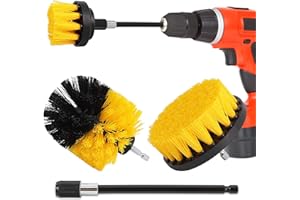 Drill Brush Set, VFINE Power Scrubber Brush Car Detailing Brush with Extended Long Attachment for Bathroom Shower Scrubbing, 