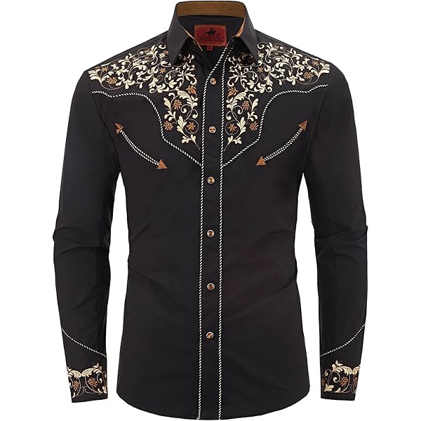 Amazon.com: ZEROYAA Mens Hipster Design Golden Floral Embroidery