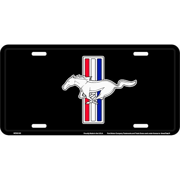 5.0 Mustang Logo Key Chain Black Chrome Style GT V8 Coyote Roush