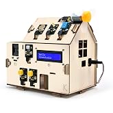 KEYESTUDIO IOT ESP32 Smart Home Starter Kit for Arduino and Python,Electronics Home Automation Coding Kit, Wooden House DIY Sensor Kit,STEM Educational Set for Adults Teens 15+