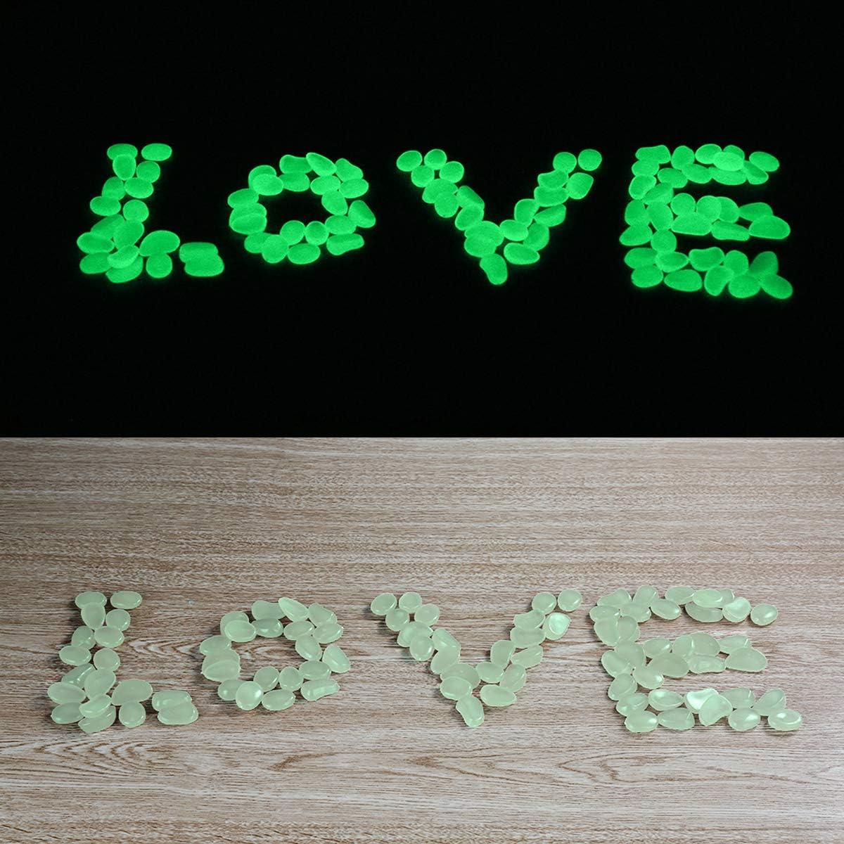 Yuniroom Glow Pebbles Stones Garden Rocks - 200 PCS Decorative Gravel Stone Glowing for Backyard or Indoor Decor Garden Aquariums Flower Bed : Garden & Outdoor