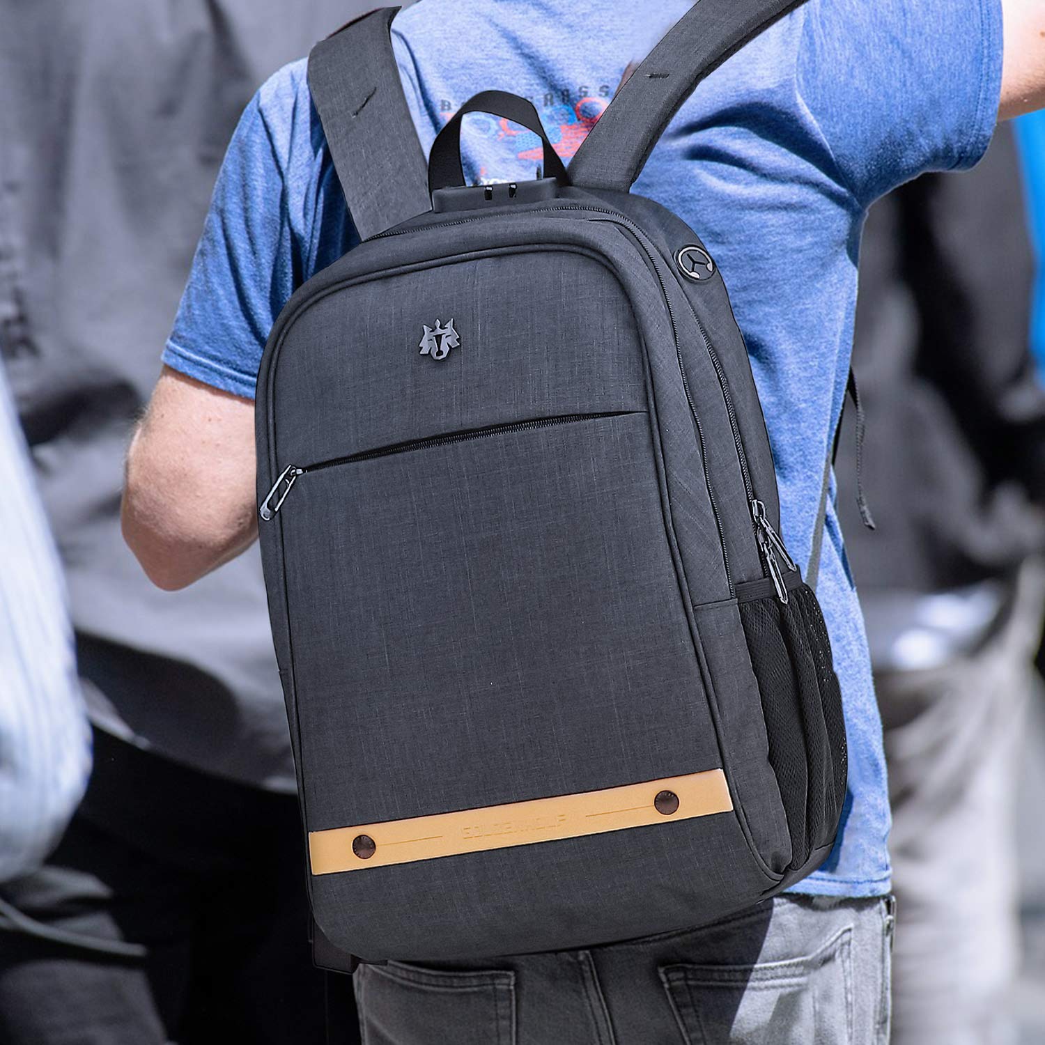 Computer Backpack,Travel Laptop Backpack with Lock Anti Theft Durable, Water Resistant College Students Lightweight Slim Computer Bag for Women/Men Fits 15.6 Inch Laptop and Notebook, Black