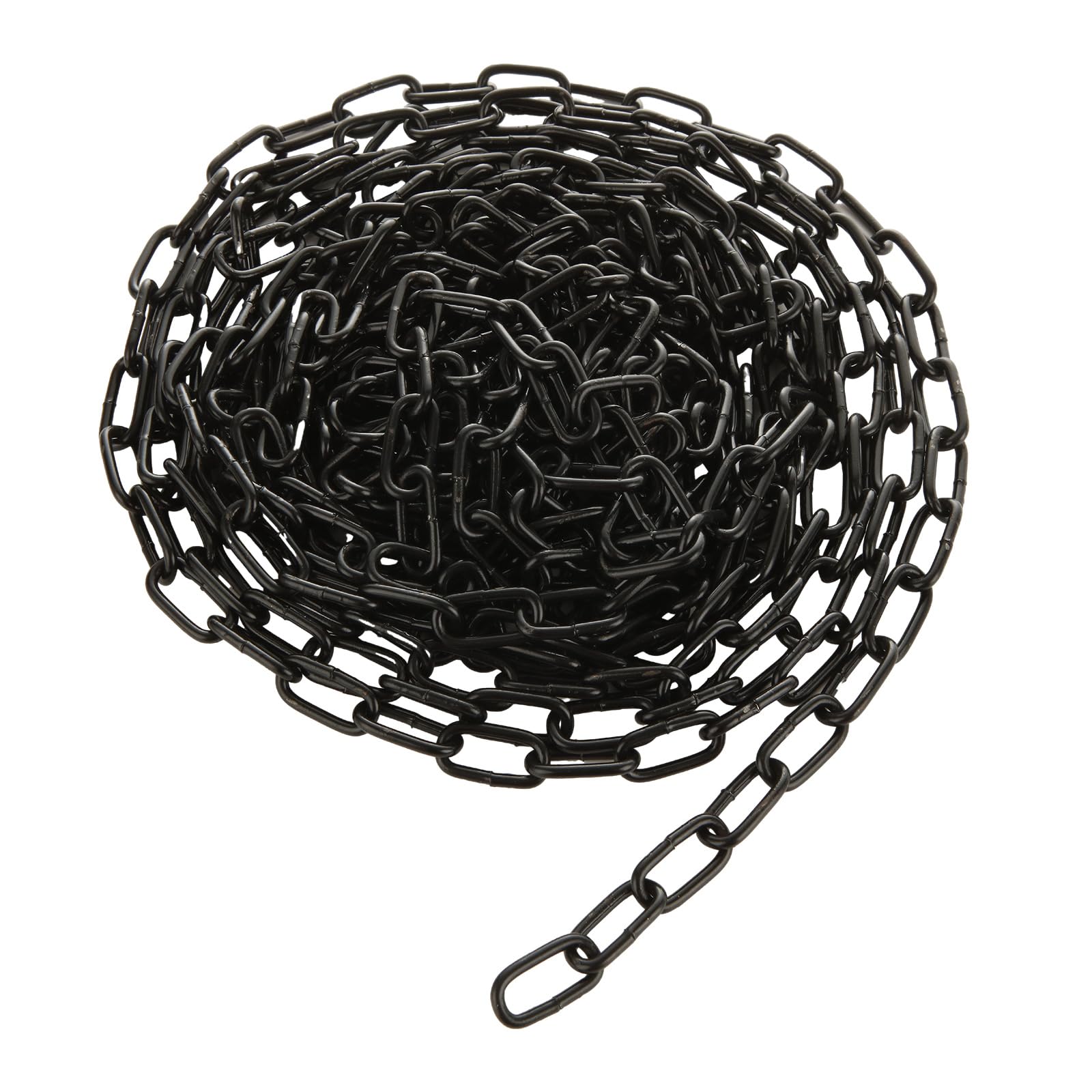 JMIATRY 8 Metres Length Steel Chain, 3mm Heavy Duty Chain Links, Black Galvanized Steel Welded Link Chains Lift for Fence Gate, Garage Doors, Swing Chains and Bicycle Security Lock