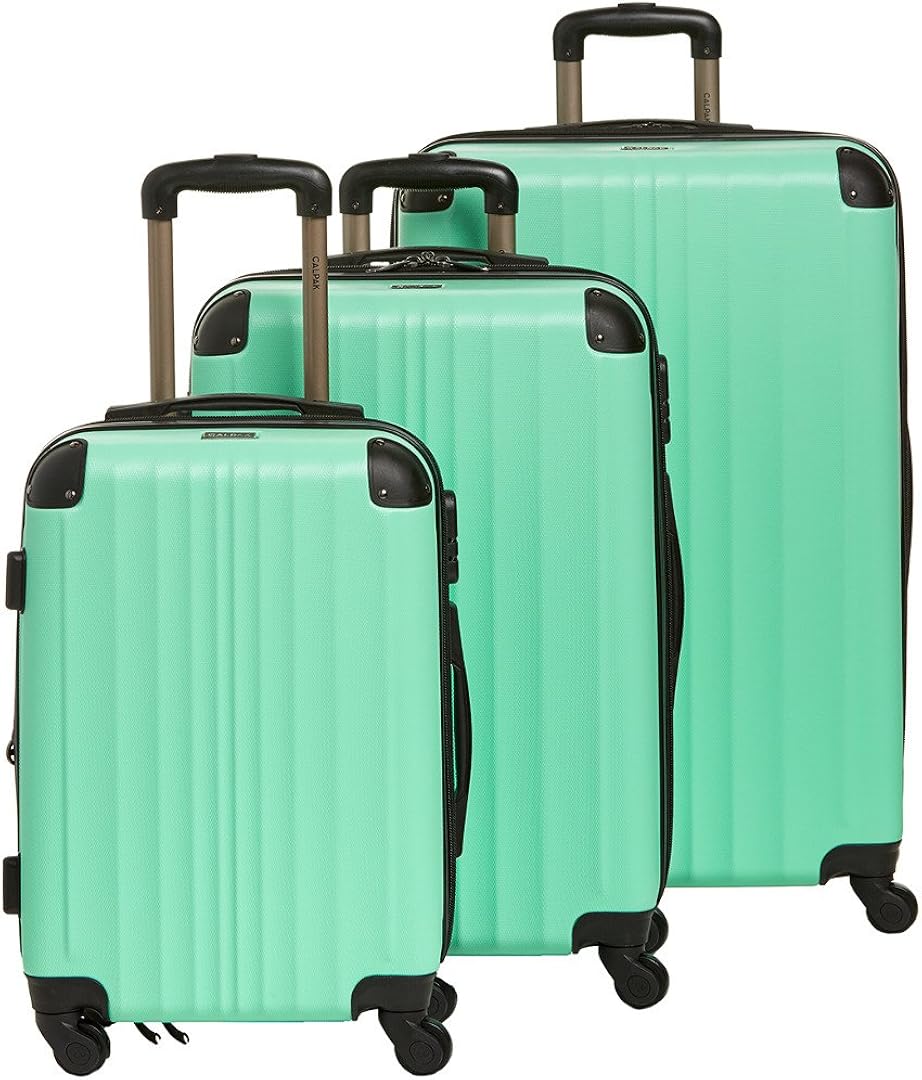 calpak mint green luggage