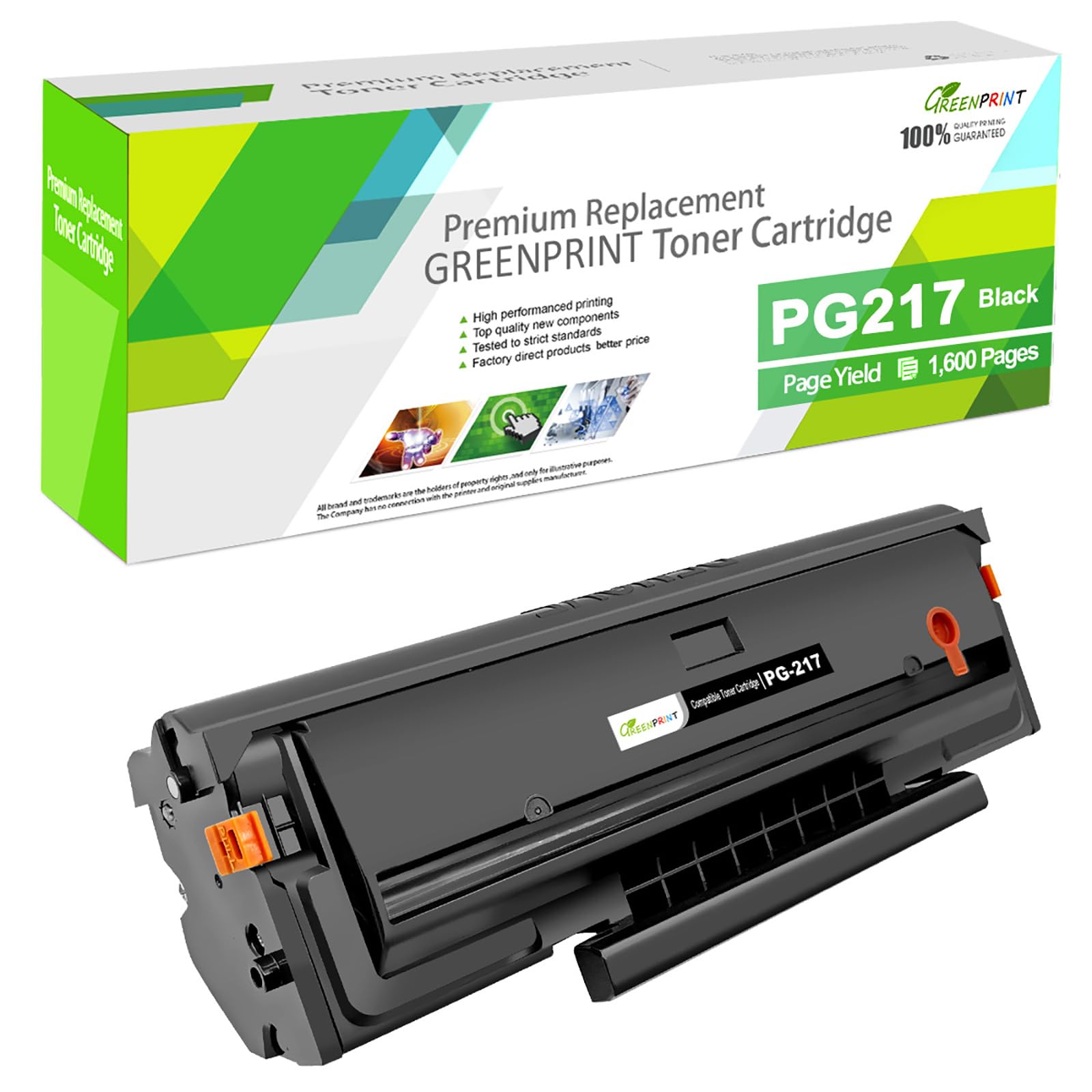 GREENPRINT PG-217 PG217 PG 217 Compatible Toner Cartridge Printing Yield [1600 Pages] for P2200 P2200W M6507 M6507NW M6607 M6607NW Printers (1 * Black)