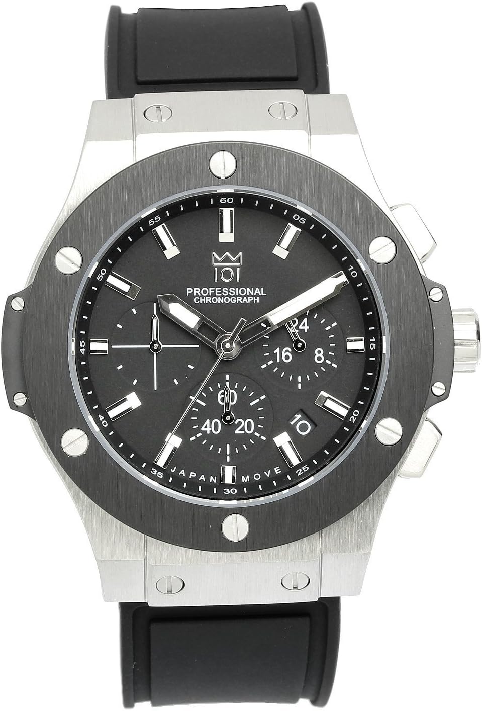 HYAKUICHI 101 Men's 10BAR Chronograph Analog Date Black Watch