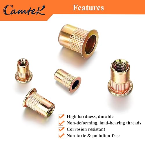 Metric Zinc Plated Rivet Nuts Assortment M3 M12 180-Piece Metric Rivet ...