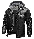 INVACHI Men’s PU Faux Leather Aviator Bomber