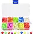 OROOTL Fishing Beads Saltwater Freshwater 1000pcs 5mm Fishing Line Beads Assortment Kit Glow Fish Beads Hard Plastic Fishing Rig Beads Set