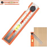 Adjustable Positioning Marking Protractor Tool, Multi-Angle Depth Measuring Ruler with Level Gauge &amp; Rotatable Knob Angle Marking 15&deg;-90&deg;, Precise Leveling &amp; Marking Tool for Woodworking &amp; Carpentry