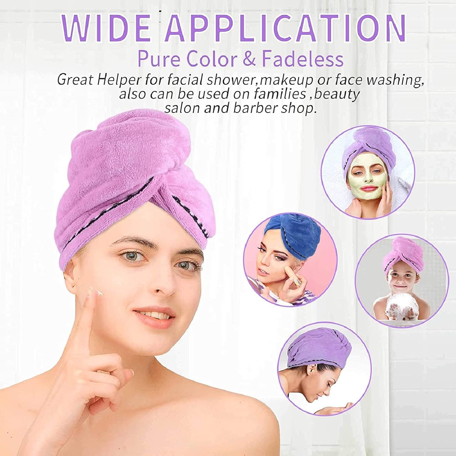 Microfiber Hair Towel,3 Packs Hair Turbans for Wet Hair, Drying Hair Wrap Towels for Curly Hair Women Anti Frizz,Super Absorbent Quick Dry Hair Turban for Drying Curly, Long & Thick Hair: Home Improvement