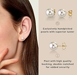 THE PEARL SOURCE Round White Freshwater Real Pearl