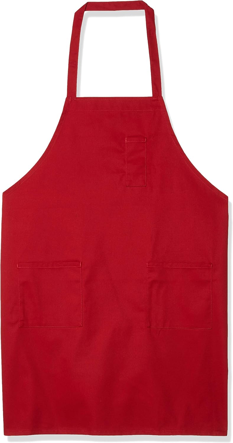 Uncommon Threads Unisex Bib Apron 3 Pockets, White, One Size: Food Service Uniforms Aprons: Clothing