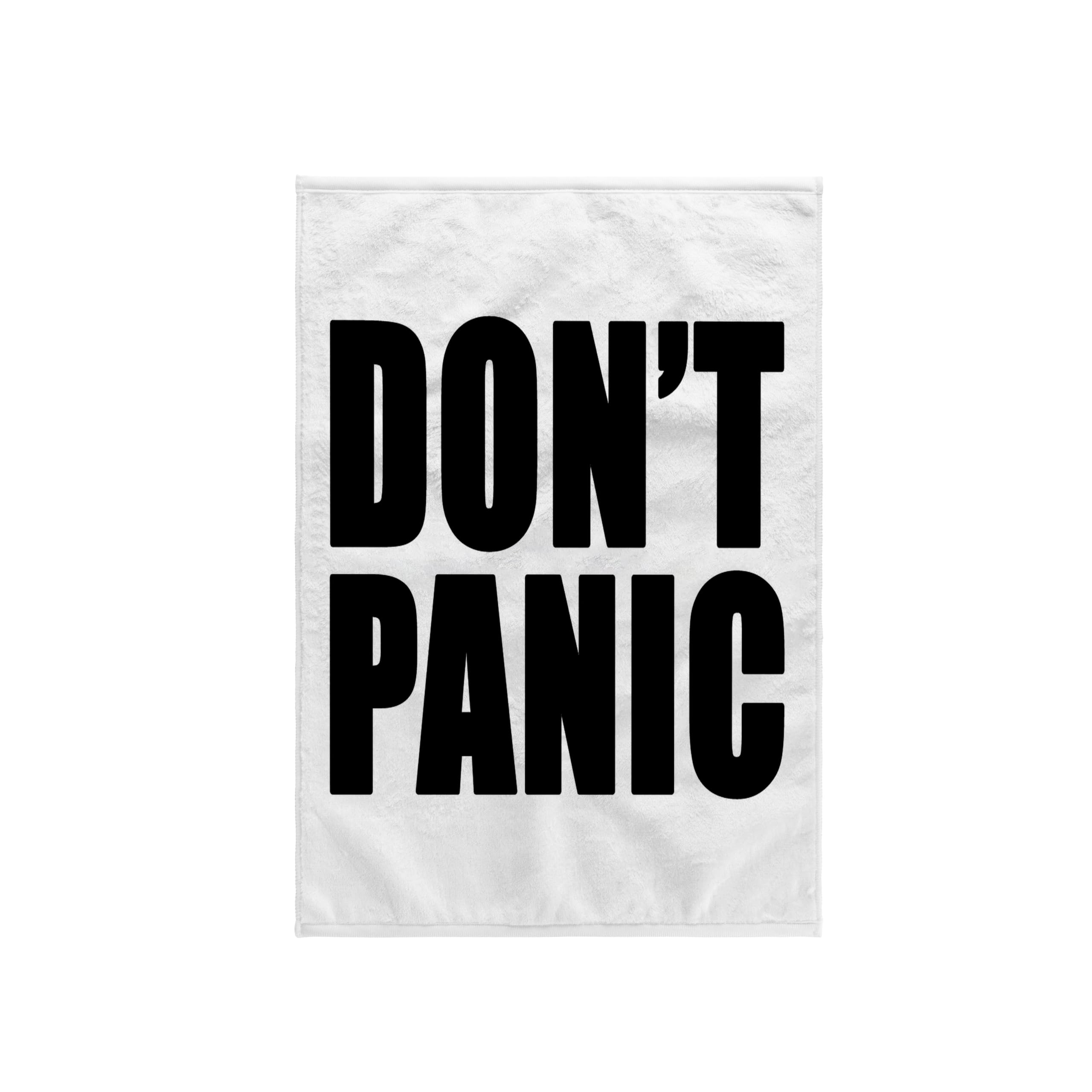 3dRose "Don't Panic Black Towel, Polyester/Cotton, Black, 15 x 22-Inch