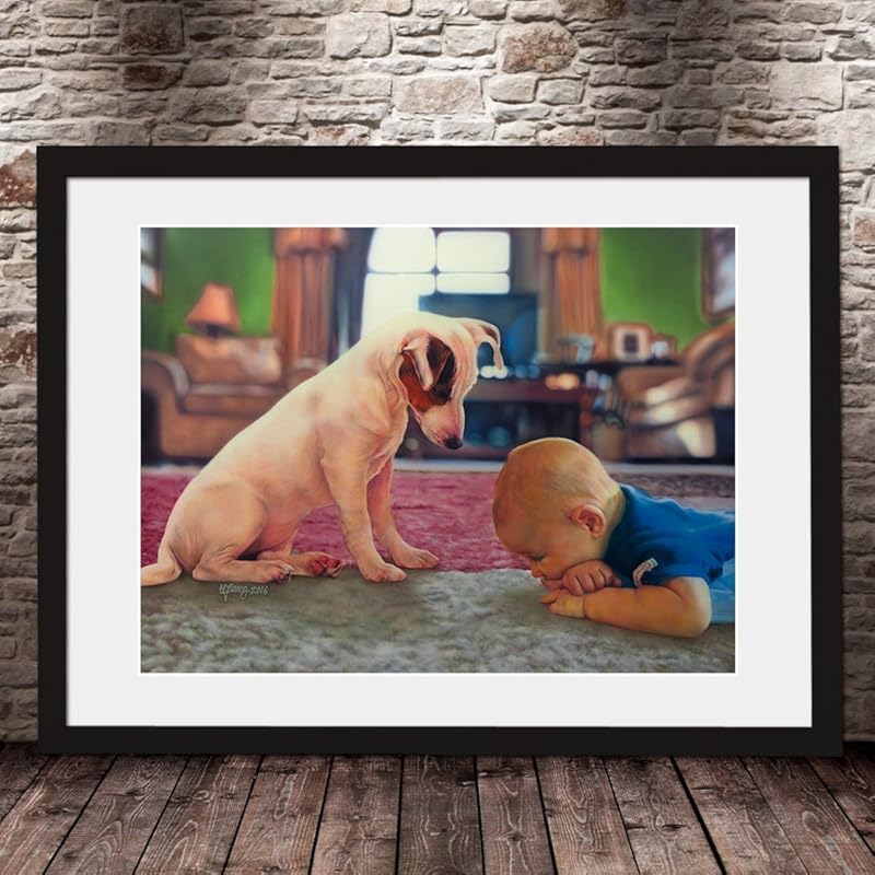 Amazon.com: Framed Animal Art Print From Original Acrylic Canvas