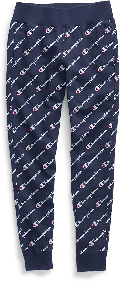 champion reverse weave print black jogger sweatpants