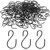 Sratte 120 Pcs Mini S Hook for Hanging 1 Inch Metal Hanging Hooks S Shaped Iron Wire Hangers Mini Ornament Storage Hangers for Irish Day Decor Pot Plant Jewelry Keychain (Black)