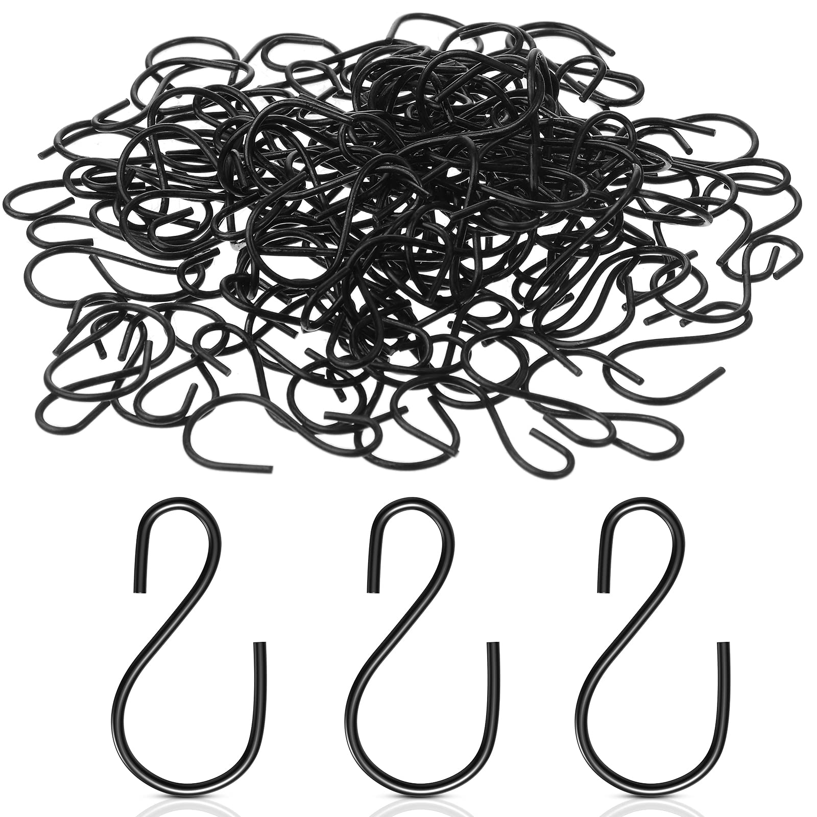 Photo 1 of Sratte 120 Pcs Mini S Hook for Hanging 1 Inch Metal Hanging Hooks S Shaped Iron Wire Hangers Mini Ornament Storage Hangers for Irish Day Decor Pot Plant Jewelry Keychain (Black)
