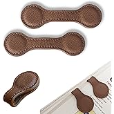 ZTNTEC 2 Pcs Leather Magnetic Bookmarks, Genuine Leather Strong Magnet Book Clips for Reading, Page Markers for Women Men Book Lovers Readers, Page Holder for Keeping Books Open (Brown)