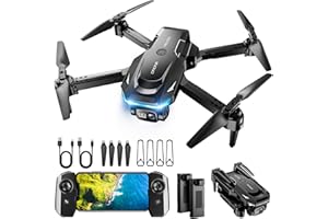 RELIDOL Drone with 1080P Camera - Foldable Remote Control Quadcopter with Voice Gesture Control, 3D Flip, One Key Start, Emergency Stop, 2 Batteries, Easier to use, Toy for Adults Beginners, Black