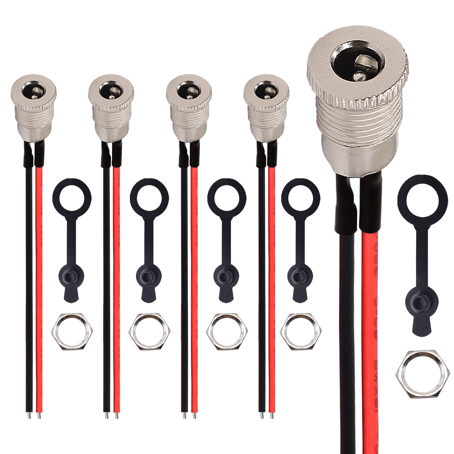 weideer 5Pcs 10A DC Power Jack Cord Socket