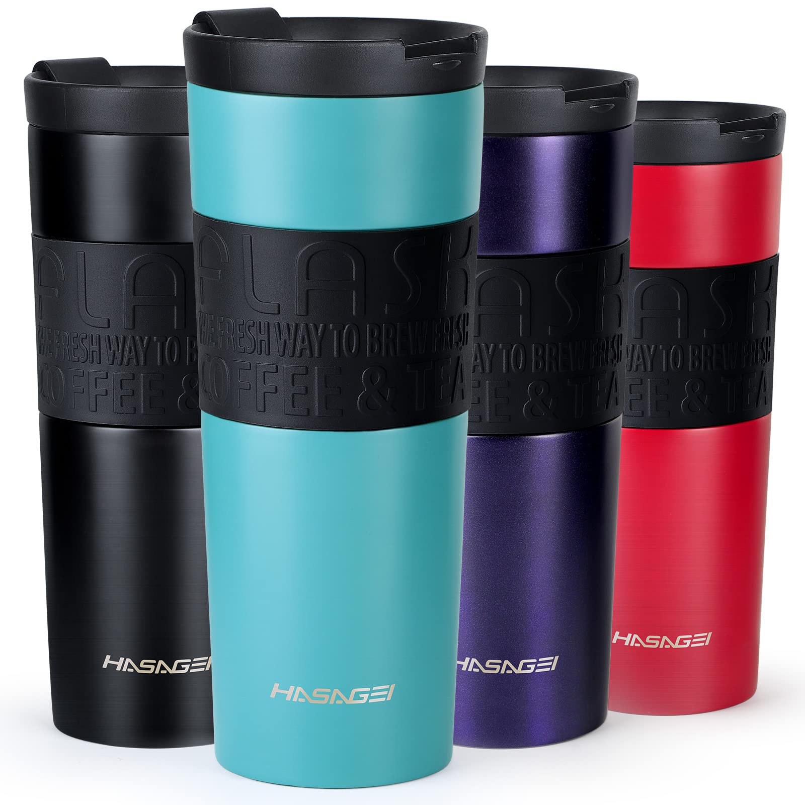 HASAGEI Travel Mugs for Hot Drinks, 600ml Insulated Coffee Mug with Leakproof Lid BPA-Free Coffee Travel Mug, Vacuum Insulation Stainless Steel Cup for Hot and Cold Coffee and Tea