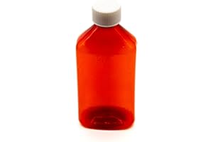 BioRx Laboratories Pharmacy Oval Bottle Amber 8 oz with CR Caps Included (QTY. 50) - Prescription Pharmacy Bottle, Pharmacy Container, Prescription Plastic Container by Sponix