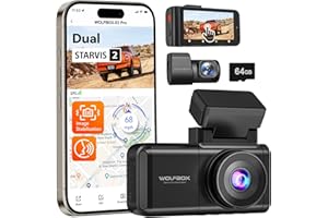 WOLFBOX X3 PRO Dash Cam Front and Rear, Dual STARVIS 2 IMX 675, 1440P 60FPS+1440P ADAS Car Camera, Image Stabilization with 5