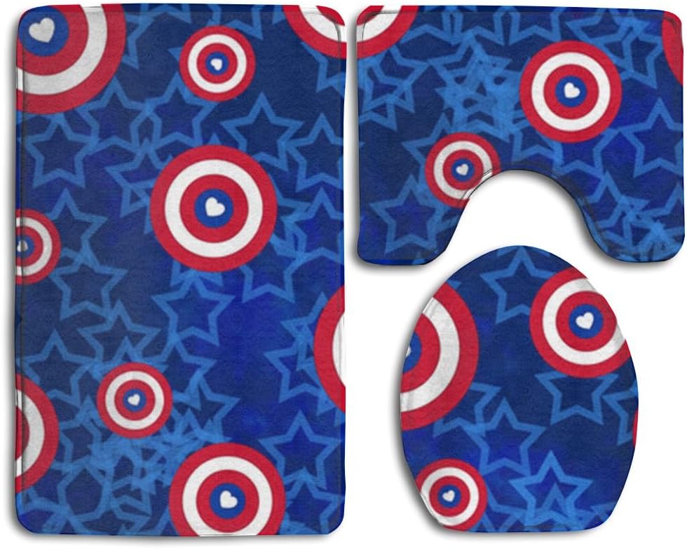 IIORUNJF Superhero Love Tiny But Mighty Bathroom Rug Set Includes Contour Rug Lid Toilet Cover Bath Mat