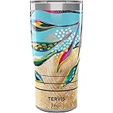 Tervis Traveler EttaVee Golden Leaves Triple Insulated Tumbler Travel Cup Keeps Drinks Cold & Hot, 20oz, Stainless Steel