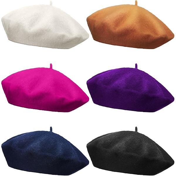 Anteer 6 Pieces Wool Beret Hat French Style Beanie Hats  display picture 1