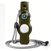 Emergency Survival Safety Whistle，Whistle for Kids with Lanyard,Compass,Thermometer,Ideal for Kayaking, Boating, Hiking, Camping, Climbing