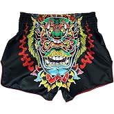Fairtex Slim Cut Muay Thai Boxing Shorts | Premium satin fabric featuring custom thematic graphics. Elastic waistband with drawstring delivers a secure training fit