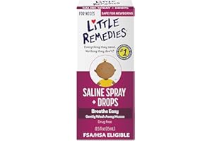 Little Remedies Saline Spray and Drops, Safe for Newborns, 0.5 fl oz