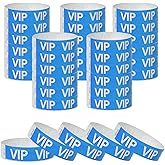 500 Pcs VIP Paper Wristbands for Events Waterproof Wrist Bands Lightweight Festival Identification Bracelets Neon Adhesive Event Arm Bands for Party(Blue)