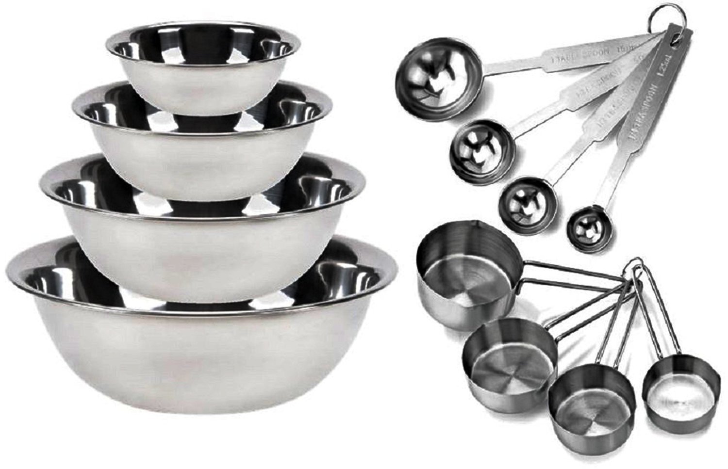 Kitchen Mission Stainless Steel Mixing Bowls 1.5,3,4, and 5 Quart. Plus