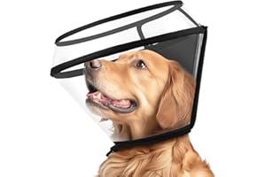 BONTHEE Dog Cone Collar for After Surgery,Transparent Dog Cones Alternative for Small Large Medium Size Dogs,Adjustable Depth Pet Recovery Collars,Elizabethan Collar for Dogs Stop Licking Wound(XL)