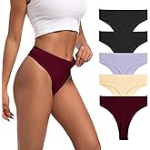 Pmrxi High Waisted Thongs For Women Cotton Tanga Panties Seamless No Show Underwear Women Pack 5