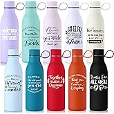 Bokon 10 Pcs Valentine Employee Appreciation Gifts 17oz Thank You Water Bottle Bulk with Silicone Handle Inspirational Stainless Steel Insulated Water Bottle Gifts for Coworker Team Staff(Be Proud)