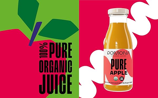 POMONA ORGANIC APPLE JUICE (PACK OF 12), 8.4 OZ GLASS BOTTLES