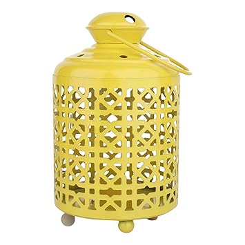 Buy Decorative Attractive Designer Yellow Metal Lantern Indoor
