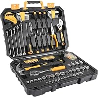 DEKOPRO 128 Pieces Tool Set-General Household Hand Tool Kit, Auto Repair Tool Set, with Plastic Toolbox Storage Case (128PCS)