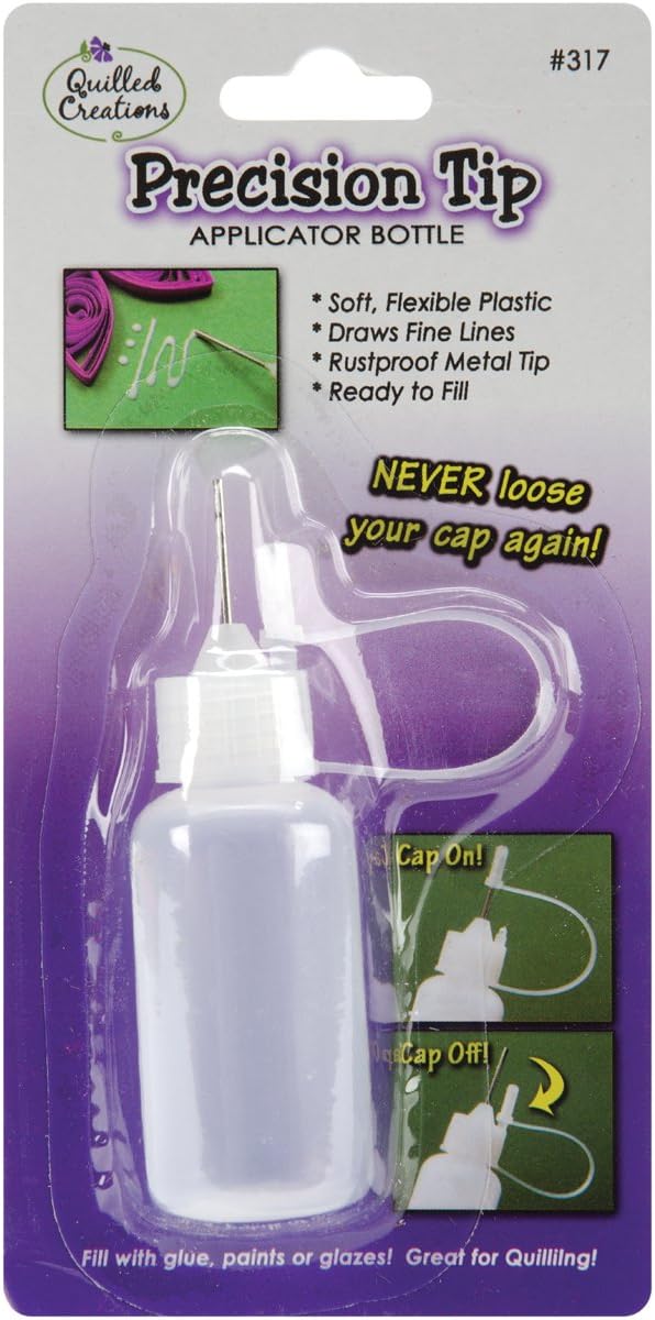 Quilled Creations Empty Precision Tip Glue Applicator Bottle, Multi