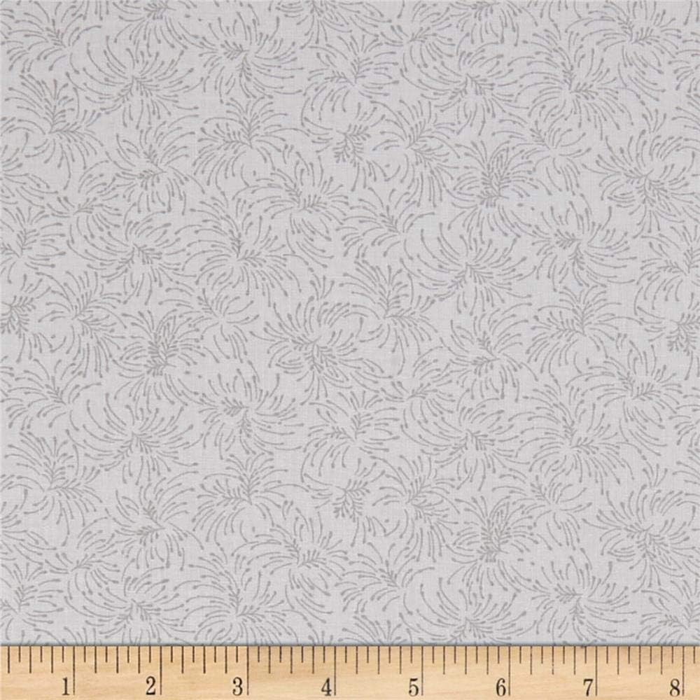 Blank Quilting Lt Gray Chloe 108" Wide Back Small Twig Bouquets Fabric by The Yard