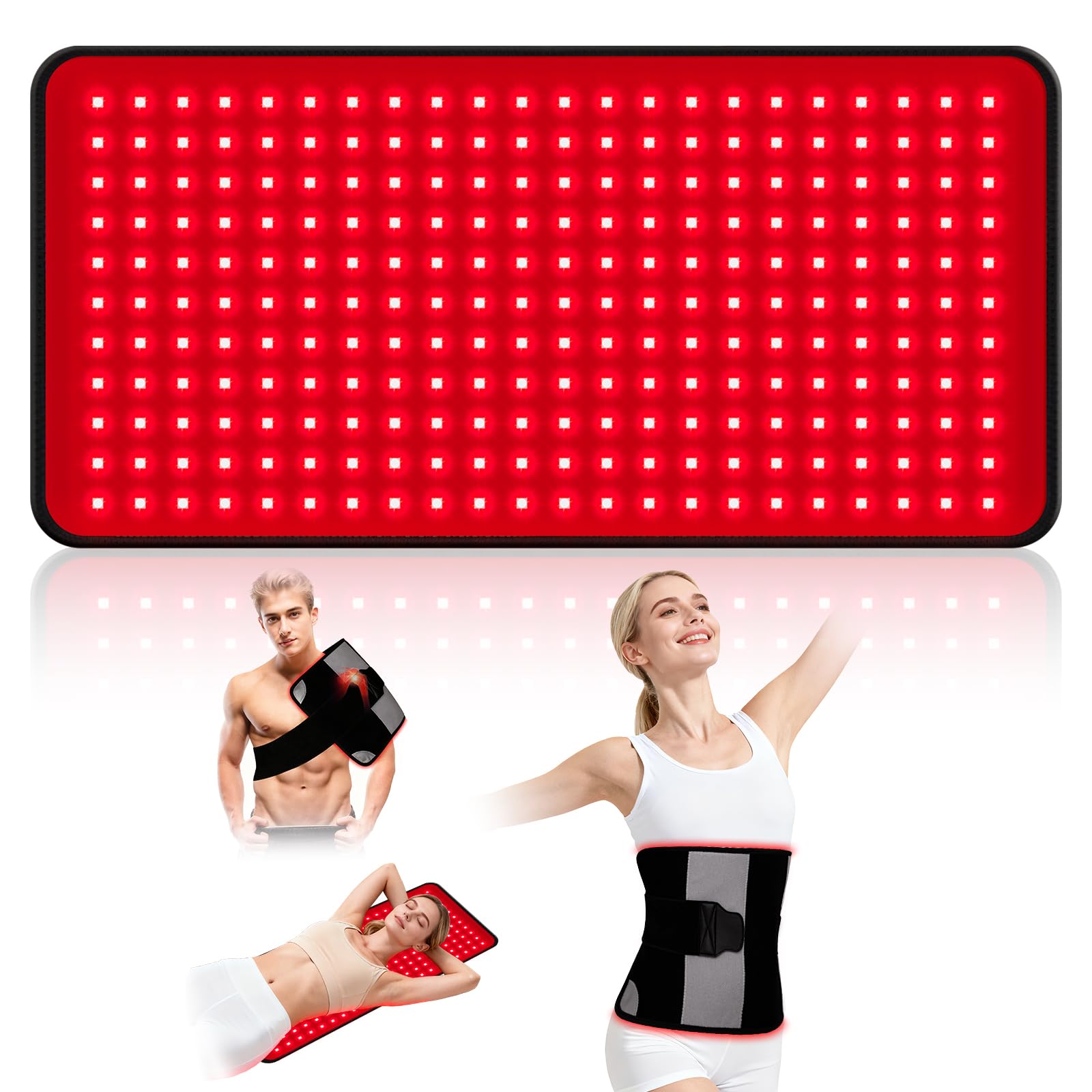 Photo 1 of Red Light Therapy for Body, 242 LEDs Infrared Light Therapy for Body Back Waist Shoulder Knee Joint with 660nm & 850nm,24" x 12" Large Size Pad with 3 Modes,Timer, Red Light Therapy Belt