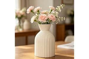 1pcs Bohemian Style Wavy Art Vase Set, Plastic Cylinder Vases for Arrangement, Home Office Decor, No Electricity Needed Vases