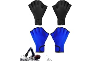 WTTUOAM 2 Pairs Swimming Gloves, Aquatic Swim Training Gloves, Webbed Fitness Water Resistance Training Gloves, Webbed Fitnes