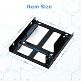 ELUTENG 2.5 to 3.5 Inch HDD SSD Adapter Bracket Mount Kit 2 Pack Black Metal view 3